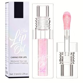 Color-changing Lip Oil,Lip Glow Oil, Glitter Plumping Tinted Gloss For Women Girls