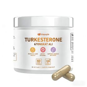 Turkesterone & Tongkat Ali Supplement , 60 Vegan Capsules, Lean Muscle Growth, Stamina Boost & Muscle Recovery