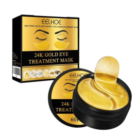24K Gold Collagen Eye Masks, 60PCS Under Eye Patches with Hyaluronic Acid, for Dark Circles & Puffiness