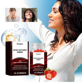 Vitamin C & Strawberry Fruit Extract Wellness Gummies, Daily Nutritional Dietary Supplement for Energy & Body Fitness Support, 30 Count Per Bottle