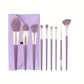 9PCS Little Purple Potato Makeup Brush Set - A seamless portable brush for beginners, including concealer, blush and brush