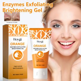 Orange Enzyme Gentle Facial Exfoliating Brightening Gel, Deep Pore Cleansing Dead Skin Remover, Refine Rough Uneven Skin
