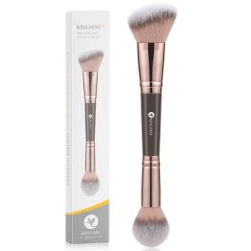 Foundation Makeup Brush, Doubl Ended Bronzer Brush Angled & Round Contour Brushes for Beauty Blending Liquid Powder, Concealer Cream Cosmetics Bl