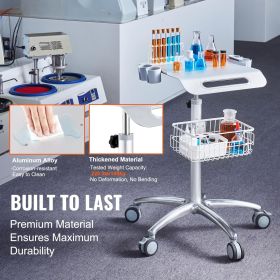 Medical Cart, Salon Cart with Wheels, Mobile Trolley Cart 26.77"-42.91" Height Adjustable, Metal Salon Stations for Hair Stylist