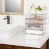 12.1''W Clear Stackable Storage Drawers,2 Pack Acrylic Plastic Organizers Bins for Makeup Palettes, Cosmetics, and Beauty Supplies,Ideal for Vanity