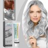 Fashion Silver Hair Dye Cream, Permanent Hair Color Pigment for DIY At-Home Hair Coloring, Rich Color Payoff Hair Dye