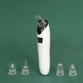 Electric Blackhead Cleaning Apparatus; Pore Vacuum Extractor; Household Facial Nose Acne Cleaner; Portable Pore Cleaning Beauty Instrument With 5 (Color: Black)