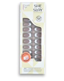 SheSlay TickFit Tips – 140pcs Multi-Shape French Press-On Nails | Clear, Nude, Pink Collection (Nail shape: Coffin, Color: Mocha)