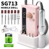 Electric Nail Drill - 45000RPM Portable Nail Drill Rechargeable Nail E-File Kit with 11 Bits & Base LED Screen Ultra-Silent