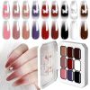 Limegirl Gradient Painting Gel, 9 Bright Colors Ombre GelNail Polish for Pigment Pat Nails Nails French ManicureSoak Off UV Set