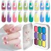 Limegirl Gradient Painting Gel, 9 Bright Colors Ombre GelNail Polish for Pigment Pat Nails Nails French ManicureSoak Off UV Set
