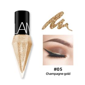 New Professional Shiny Eye Liners Cosmetics for Women Pigment Silver Rose Gold Color Liquid Glitter Eyeliner Cheap Makeup (Color: 05, size: Full Size)