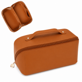Expandable Makeup Bag (Color: Brown)