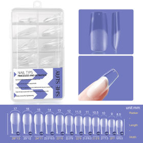 SheSlay 120 Gel X Nail Tips – Soft Gel Extensions for DIY Salon Nails | Medium to Short Length (Nail shape: Square)