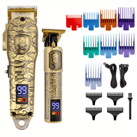Men's Professional Hair Clipper - Cordless Hair Clipper and Trimmer Set, Used for Hair Cutting and Men's Beauty, LCD Display, Suitable for Gift G (title: default title)