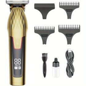 Men's Professional Hair Clipper - Cordless Hair Clipper and Trimmer Set, Used for Hair Cutting and Men's Beauty, LCD Display, Suitable for Gift Giving (title: default title)