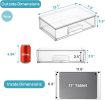 12.1''W Clear Stackable Storage Drawers,2 Pack Acrylic Plastic Organizers Bins for Makeup Palettes, Cosmetics, and Beauty Supplies,Ideal for Vanity