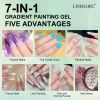 Limegirl Gradient Painting Gel, 9 Bright Colors Ombre GelNail Polish for Pigment Pat Nails Nails French ManicureSoak Off UV Set