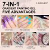 Limegirl Gradient Painting Gel, 9 Bright Colors Ombre GelNail Polish for Pigment Pat Nails Nails French ManicureSoak Off UV Set