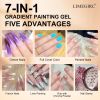 Limegirl Gradient Painting Gel, 9 Bright Colors Ombre GelNail Polish for Pigment Pat Nails Nails French ManicureSoak Off UV Set
