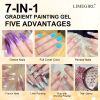 Limegirl Gradient Painting Gel, 9 Bright Colors Ombre GelNail Polish for Pigment Pat Nails Nails French ManicureSoak Off UV Set