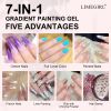Limegirl Gradient Painting Gel, 9 Bright Colors Ombre GelNail Polish for Pigment Pat Nails Nails French ManicureSoak Off UV Set