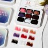Limegirl Gradient Painting Gel, 9 Bright Colors Ombre GelNail Polish for Pigment Pat Nails Nails French ManicureSoak Off UV Set