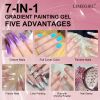 Limegirl Gradient Painting Gel, 9 Bright Colors Ombre GelNail Polish for Pigment Pat Nails Nails French ManicureSoak Off UV Set