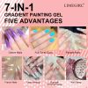 Limegirl Gradient Painting Gel, 9 Bright Colors Ombre GelNail Polish for Pigment Pat Nails Nails French ManicureSoak Off UV Set