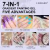 Limegirl Gradient Painting Gel, 9 Bright Colors Ombre GelNail Polish for Pigment Pat Nails Nails French ManicureSoak Off UV Set