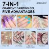 Limegirl Gradient Painting Gel, 9 Bright Colors Ombre GelNail Polish for Pigment Pat Nails Nails French ManicureSoak Off UV Set