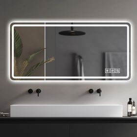 28*60inch LED Bathroom Vanity Mirror ,wall mirror,Anti-Fog, Dimmable,Shatter-Proof Tempered Glass, Ideal for Bathroom Wall Decor (Color: as Pic)